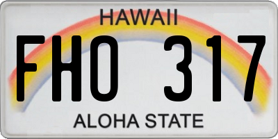 HI license plate FHO317