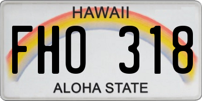 HI license plate FHO318
