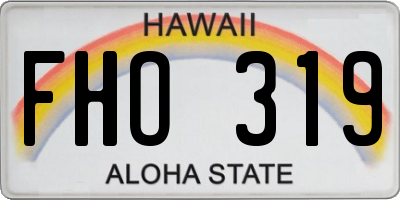HI license plate FHO319