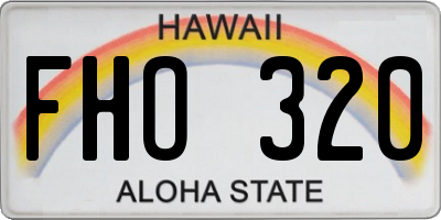 HI license plate FHO320