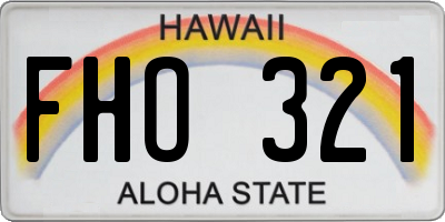 HI license plate FHO321