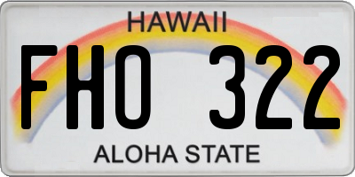 HI license plate FHO322
