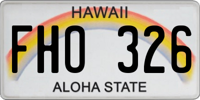 HI license plate FHO326