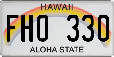HI license plate FHO330