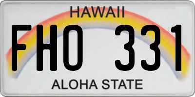 HI license plate FHO331