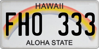 HI license plate FHO333