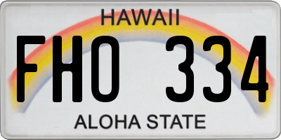 HI license plate FHO334