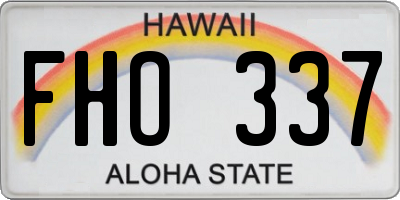 HI license plate FHO337