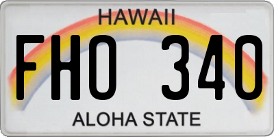 HI license plate FHO340