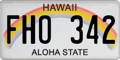 HI license plate FHO342