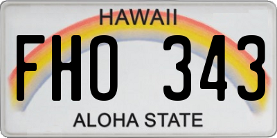 HI license plate FHO343