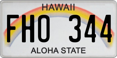 HI license plate FHO344