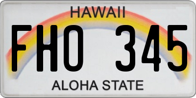 HI license plate FHO345