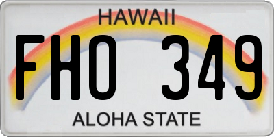 HI license plate FHO349