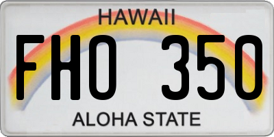 HI license plate FHO350