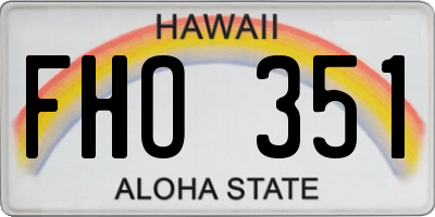 HI license plate FHO351