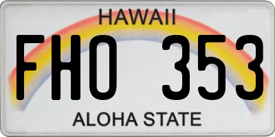 HI license plate FHO353