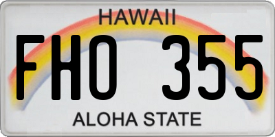 HI license plate FHO355
