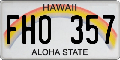 HI license plate FHO357