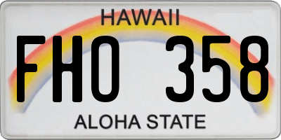 HI license plate FHO358