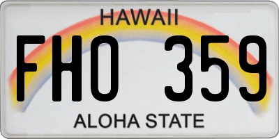 HI license plate FHO359