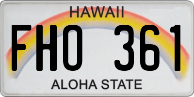 HI license plate FHO361