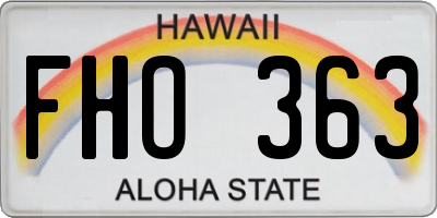 HI license plate FHO363