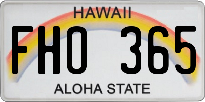 HI license plate FHO365
