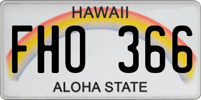 HI license plate FHO366