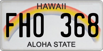 HI license plate FHO368