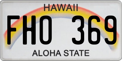 HI license plate FHO369