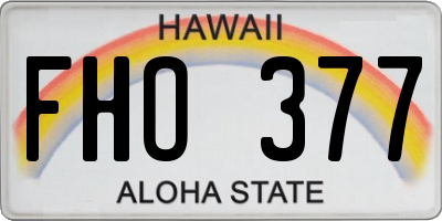 HI license plate FHO377