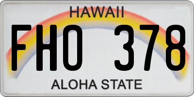 HI license plate FHO378
