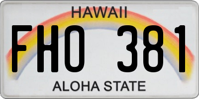 HI license plate FHO381