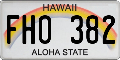 HI license plate FHO382