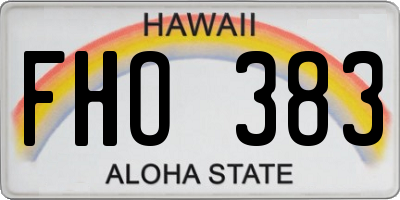 HI license plate FHO383