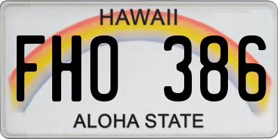 HI license plate FHO386