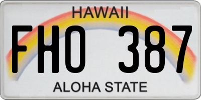 HI license plate FHO387