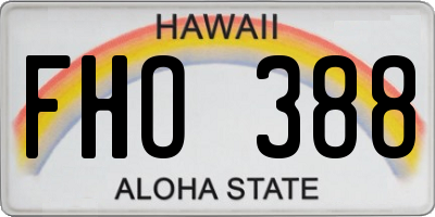 HI license plate FHO388