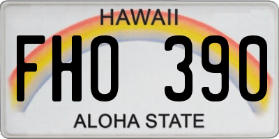 HI license plate FHO390