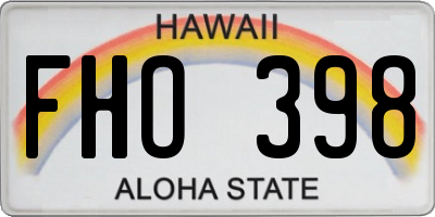 HI license plate FHO398