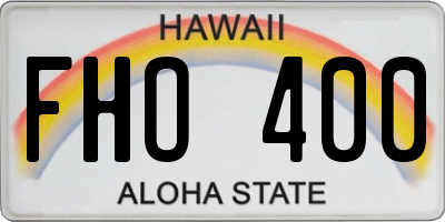 HI license plate FHO400