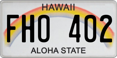 HI license plate FHO402