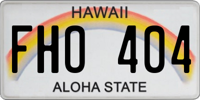 HI license plate FHO404