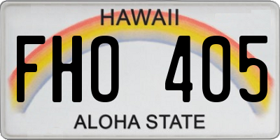 HI license plate FHO405