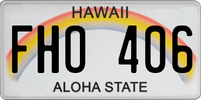 HI license plate FHO406