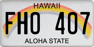 HI license plate FHO407