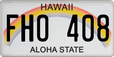 HI license plate FHO408