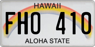 HI license plate FHO410