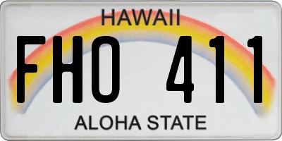 HI license plate FHO411